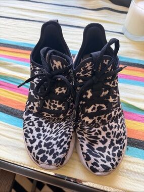 adidas Women's Black and White Leopard Athletic Sneakers